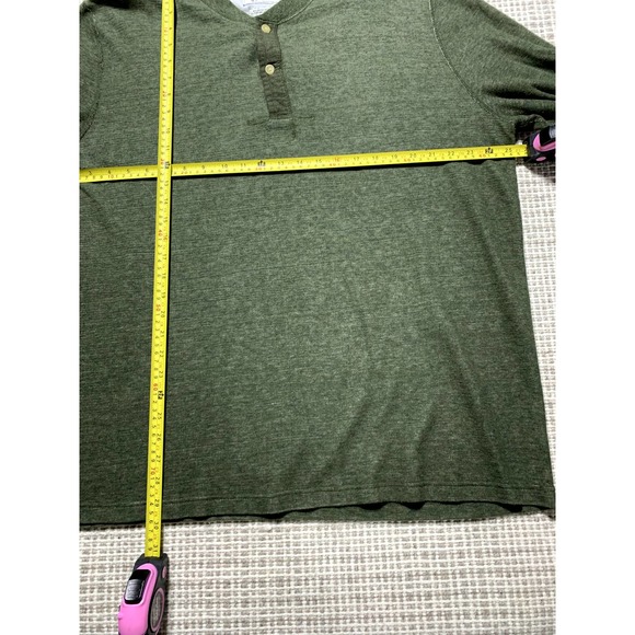 Grayers Clothiers Mens 2XL Green Long Sleeve Soft Warm Henley Shirt - Picture 6 of 6